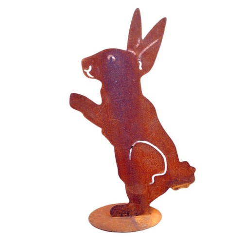 Edelrost hase auf - auf, h25cm