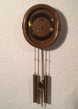 Schmeckenbecher Wanduhr Mahagoni Messing Gold 2 Gewichte