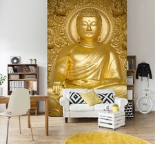3D Goldener Buddha Statue Q9887 Tapete Wandgemälde Fototapete Selbstklebend Kay