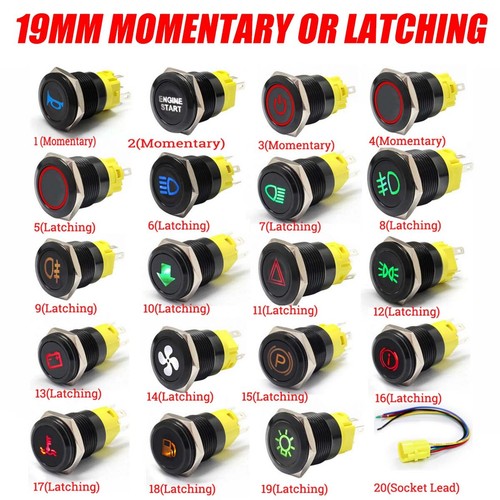 19mm 12v led power - 19mm, symbol