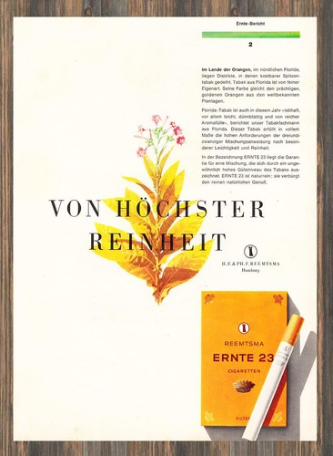 Reemtsma ernte reklame - reemtsma,