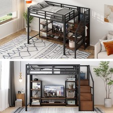 Hochbett Metall Holz Bett