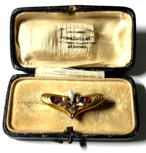 Gold jugendstil brosche art - gold-,