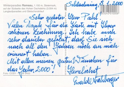 Postkarte mit widmung - widmung, u