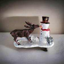 Elch Mit Schneemann 10x7cm