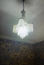 Eleganter zweistufiger Zelt und Wasserfall antiker Kristall Kronleuchter Deckenleuchte