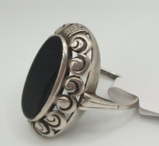 Ring silber 835 - 835, schwarzer