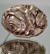 ? Jugendstil Brosche 800er Silber mit Rosenmotiv – Handarbeit – ca. 8,2 g