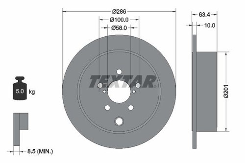 Textar bremsscheiben - 2x,