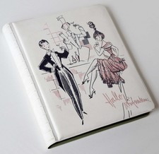 vintage Fotoalbum HALLO AUFNAHME Kunststoff Einband gepolstert 27x23cm 48 Seiten