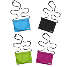 PAGNA Brustbeutel Tasche Sichtfenster Geldbörse Umhängbar Blau Rosa Grün Schwarz