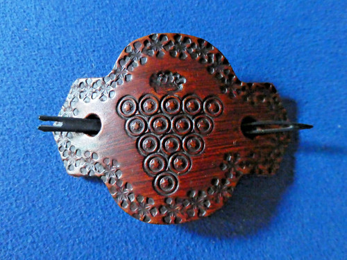 Haarspange aus leder braun mit - haarspange,