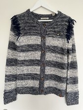 ★SCOTCH R'BELLE★SCHÖNSTE★STRICKJACKE ★JACKE★CARDIGA★BLAU★FRANSEN★GR.14