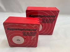 BASF Boxen Magnetophon Hüllen rot  Tonbandspule Tonband Cover Kunststoff