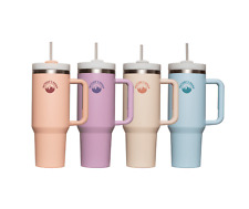 Tumbler Cup 1,2L-Edelstahl Thermobecher Isolierbecher Trinkbecher mit Strohhalm