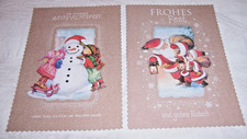 2 Postkarten LISI MARTIN  Kinder bauen Schneemann / Santa & Kind unterwegs (1)