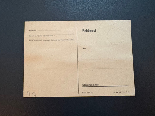Feldpost karte 40 wk ii - dr, feldpost-karte