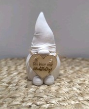 Deko Figur Wichtel Zwerg Weiß Raysin Weihnachten Handgemacht Weihnachtmann