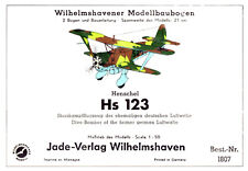 Alter Wilhelmshavener Modellbaubogen 1807 Jade Verlag - Henschel Hs 123 - 1:50