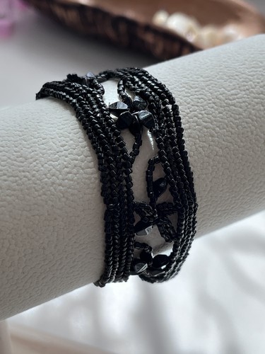 Vintage armband schwarz perlen - armband,