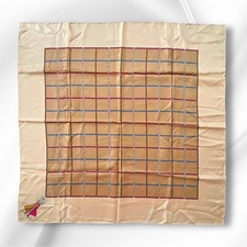Burberry Seidentuch 76 x 76 cm quadratisches Logomuster beige braun