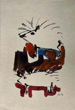 Igel Zeichnung Gouache Papier