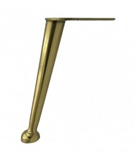 4er Set Metallmöbel konisch abgewinkelt konische Beine Füße Messing 15 cm