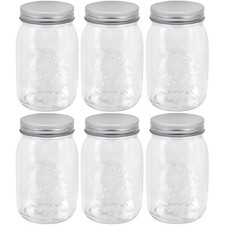 6 Konservengläser, aus Glas