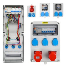 WANDVERTEILER FI Schalter BAUSTROMVERTEILER Stromverteiler Steckdosenverteiler