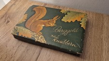 Uralte DDR Verpackung Pralinenschachtel Berggold zum Knabbern 1958 Pössneck Scho