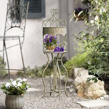 Deko-Vogelkäfig Dekokäfig Vogelkäfig Blumen Garten Metall Deko Landhauswelt