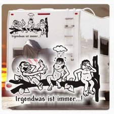 Irgendwas ist immer...Affen Wohnmobil Aufkleber Sticker WOMO Lustiger WoMo157 L