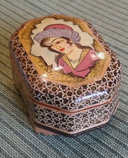 Schmuck Dose Persische Lupenmalerei Khatam Kari Intarsien Mosaik Miniaturmalerei