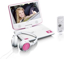 LENCO DVP-910 9" DVD-Player + USB & KfZ-Halterung Pink Weiß 9" TFT Lautsprecher