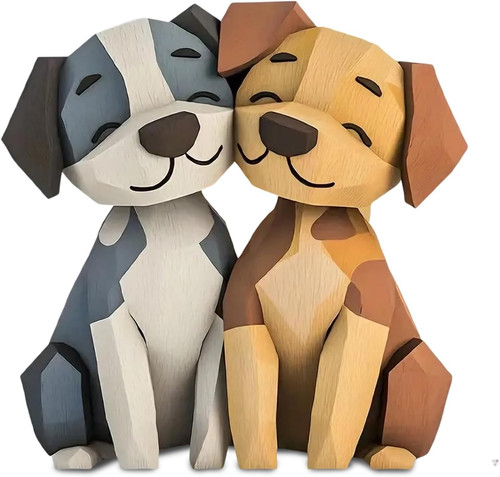 Hunde holz deko flache - holz, 2d