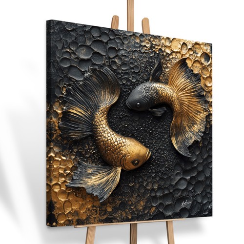 Leinwandbild abstrakt fische - abstrakt,