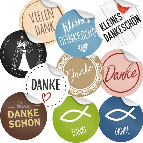 24x sticker danke dankeschön - danke,