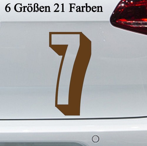 Zahl sieben aufkleber - 3d, -6