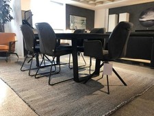 Global Essgruppe Dinner 5000 Tischplatte Zementdesign mit 6 Stühlen