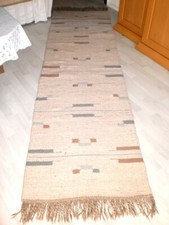 NATUR - Handwebteppich Teppichläufer Schurwolle 0,70x2,40 Landhaus Mediterran