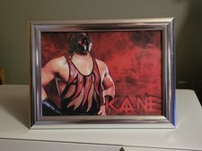 WWE WWF Wrestling Kane mit Maske gerahmtes Bild Kunstdruck Wohndeko