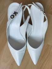 Kitten Heel Sandalen Spitz von Oxitaly, weiß, Größe 39