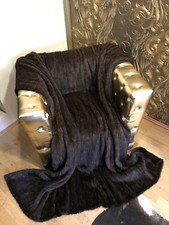 NERZDECKE BRAUN PELZ DECKE FELL DECKE NERZ FUR BLANKET MINK норка одеяло 貂皮毯