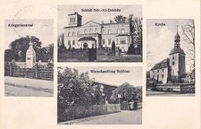 AK Fraustadt- Driebitz -4 Bild  Warenhandlung Schloß Kirche - gel. 1933 Wschowa