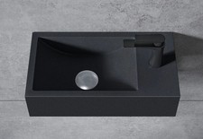 Wandwaschbecken Mineralguss BA18 Quarz Schwarz 40 cm  B-Ware 267457597728