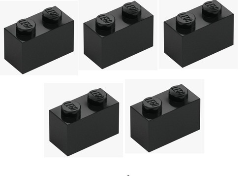 Lego stein 1x2 - stein, schwarz