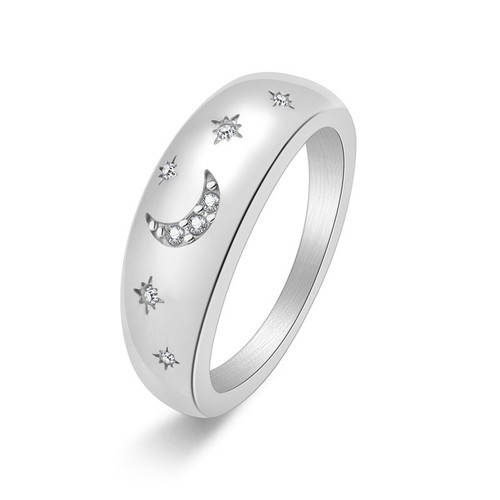 Edelstahl ring mond sterne - mond,