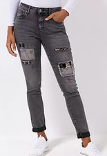 DINE 'N' DANCE Jeans Salsa Patchdetails 5-Pocket-Style schmales Bein Kurzgröße20