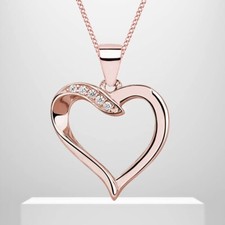 Zirkonia Herz Kette Anhänger