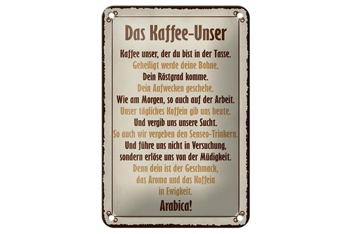 Blechschild spruch 12x18 - blechschild, cm